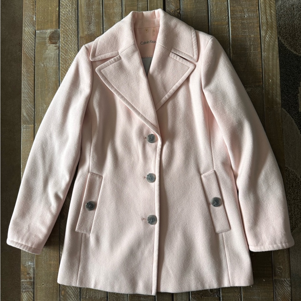 Calvin Klein Women's Light Pink Pea Coat